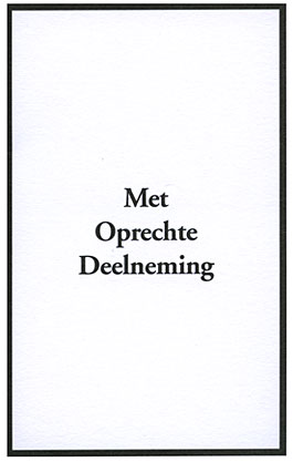 Met Oprechte Deelneming - map rouw