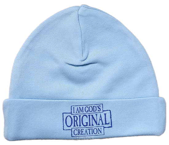 I am God's original creation - babymuts blauw