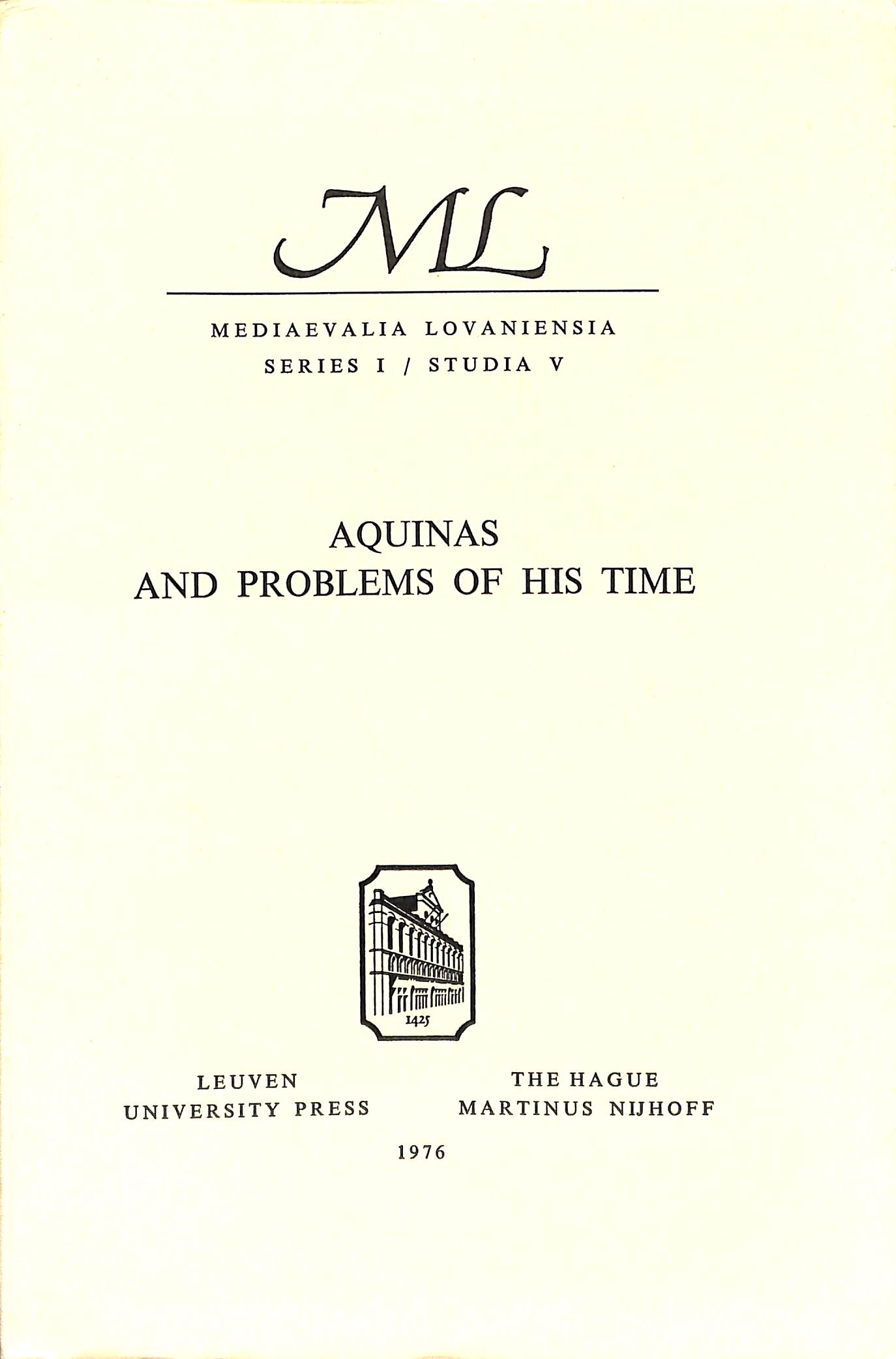 Aquinas and Problems of his Time
