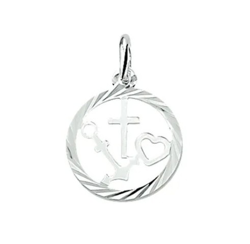Ketting + hanger zilver - Geloof hoop liefde