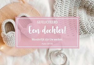 Gefeliciteerd Een dochter! - wenskaart Bijbeltekst SV