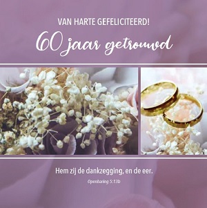 Van harte gefeliciteerd! 60 jaar getrouwd - wenskaart Bijbeltekst SV