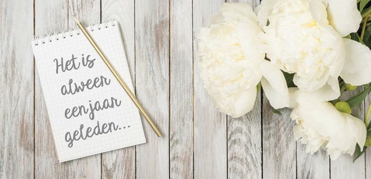 Het is alweer een jaar geleden... - wenskaart Herinnering verlies partner