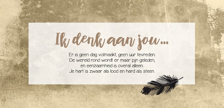 Ik denk aan jou... - wenskaart Eenzaam, maar niet alleen