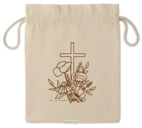 Kruis/bloemen - Bijbel- en boekentasje Medium