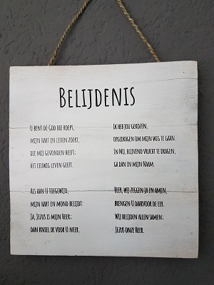 Belijdenis - tekstbord
