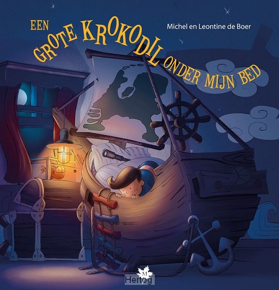 Een grote krokodil onder mijn bed - kleurboek