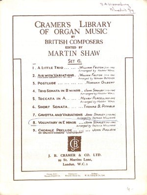 Voluntary in E minor - Tweedehands notenschrift